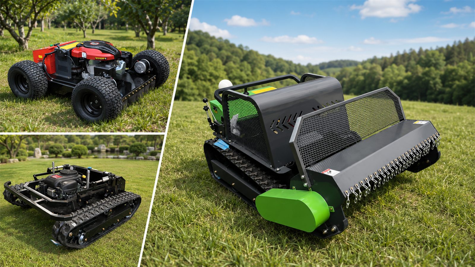 KORVA remote control mower range for slope and orchard mowing