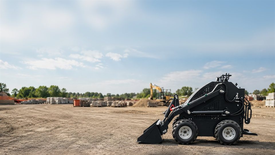 KORVA S460 wheel mini skid steer loader on a construction site