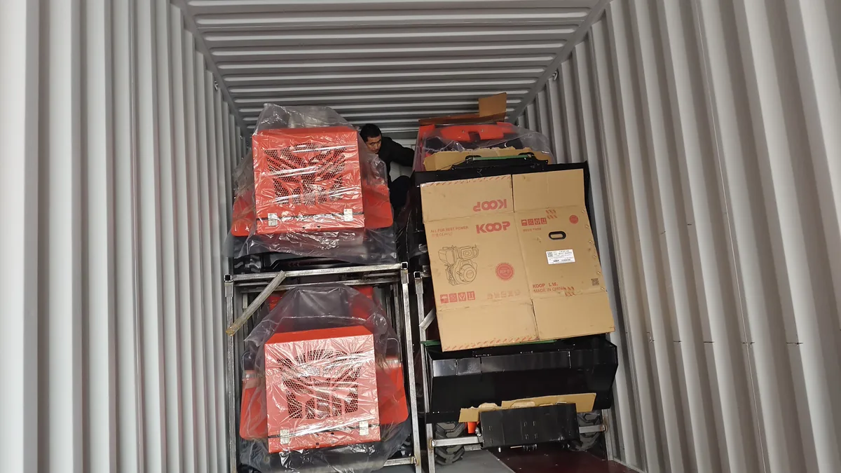 KORVA skid steer loader container loading for international shipment