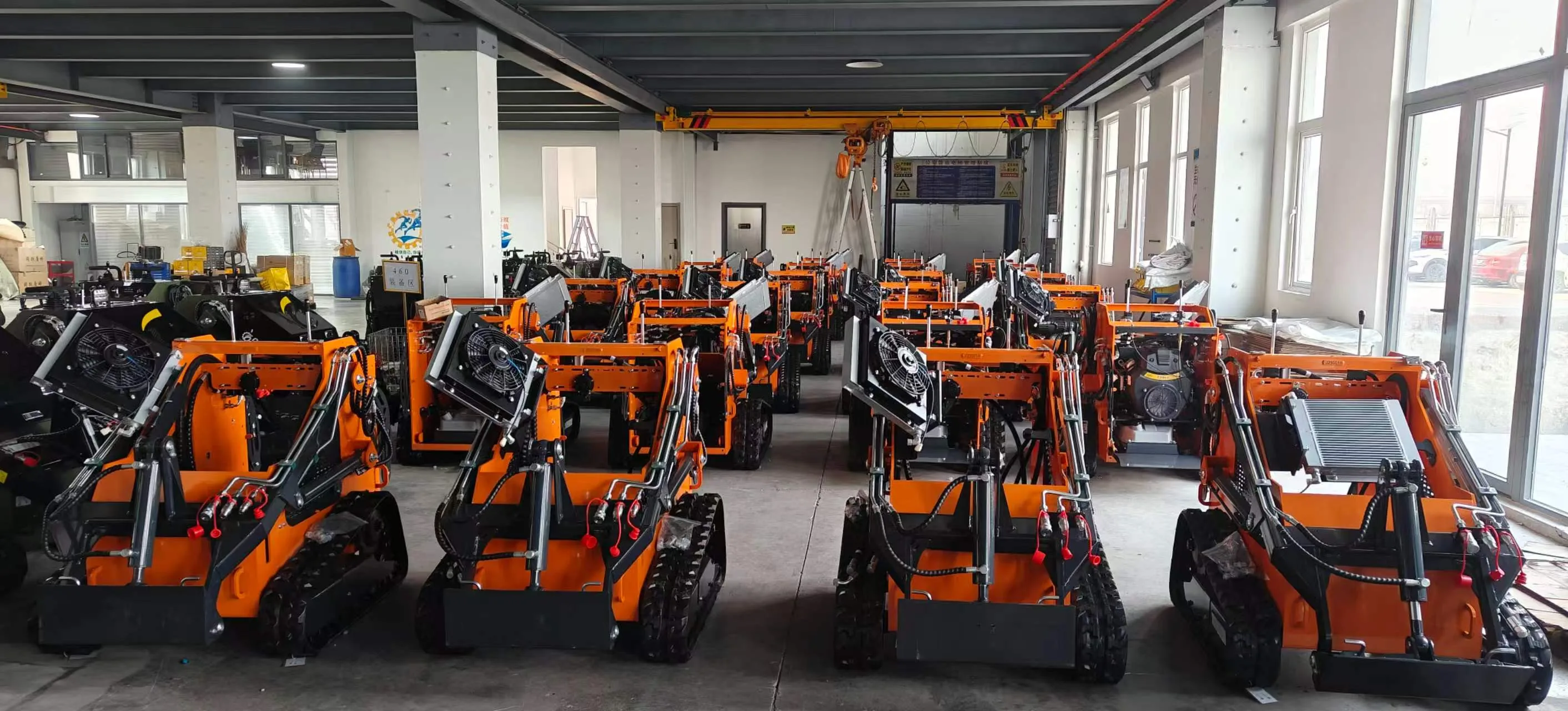 KORVA T390 ride-on tracked mini skid steer loader ready for overseas delivery after packing