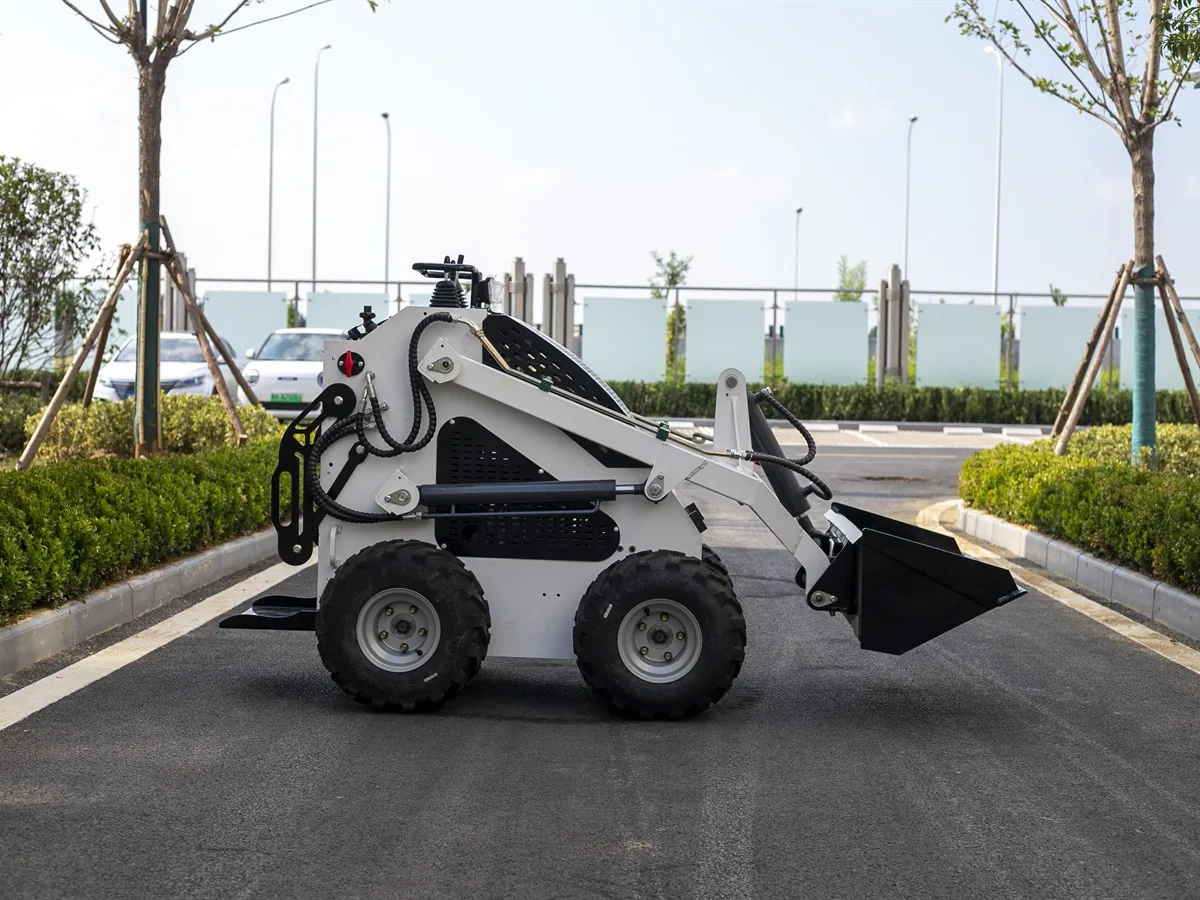 KORVA S360 mini skid steer loader side profile with compact wheel chassis