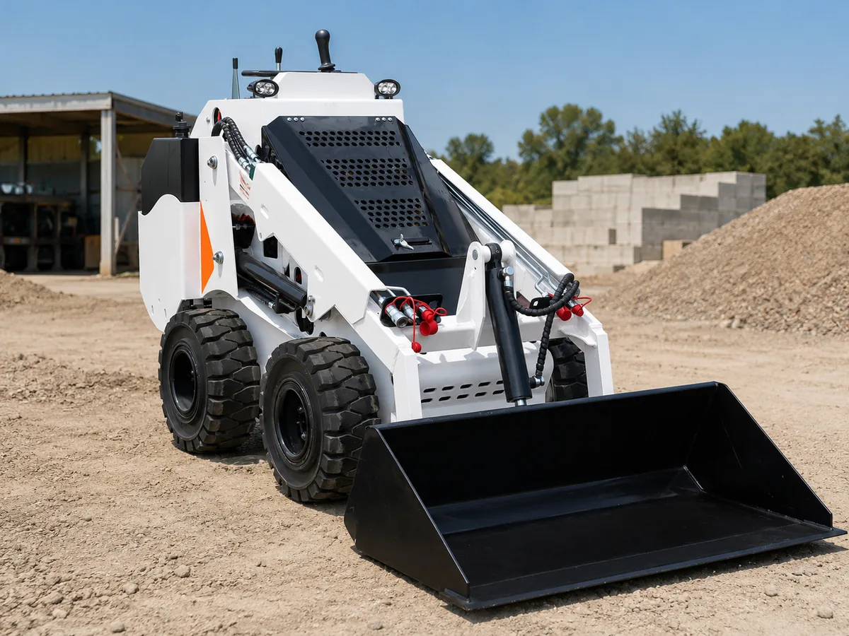 White customized KORVA S750 wheel mini skid steer loader for OEM branding
