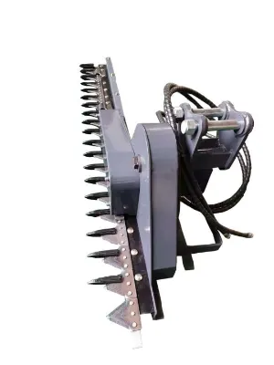 Hedge trimmer attachment for compact excavator landscaping work