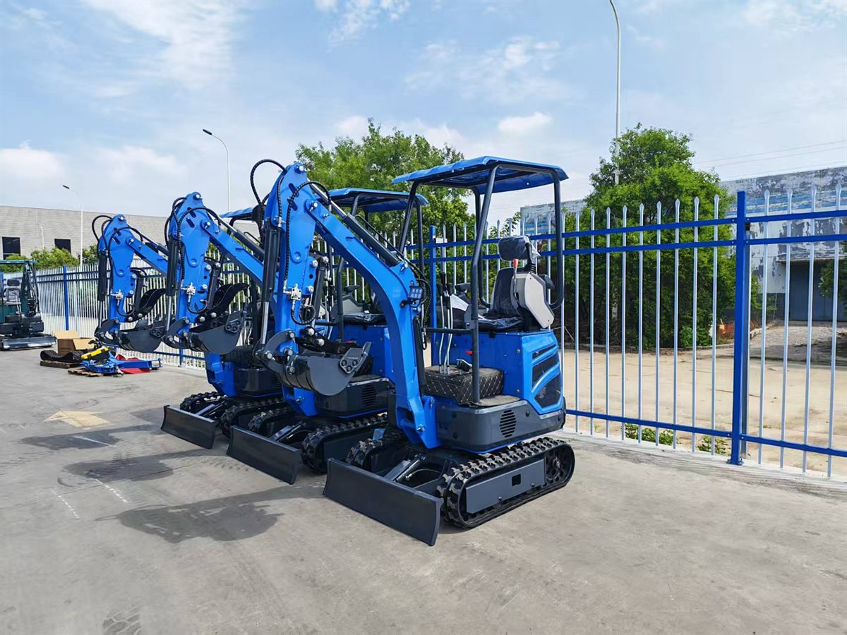 KORVA T12 1.2 ton class mini excavator fleet in blue color
