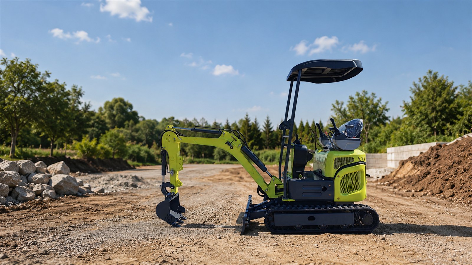 KORVA T13PRO compact excavator on a construction site