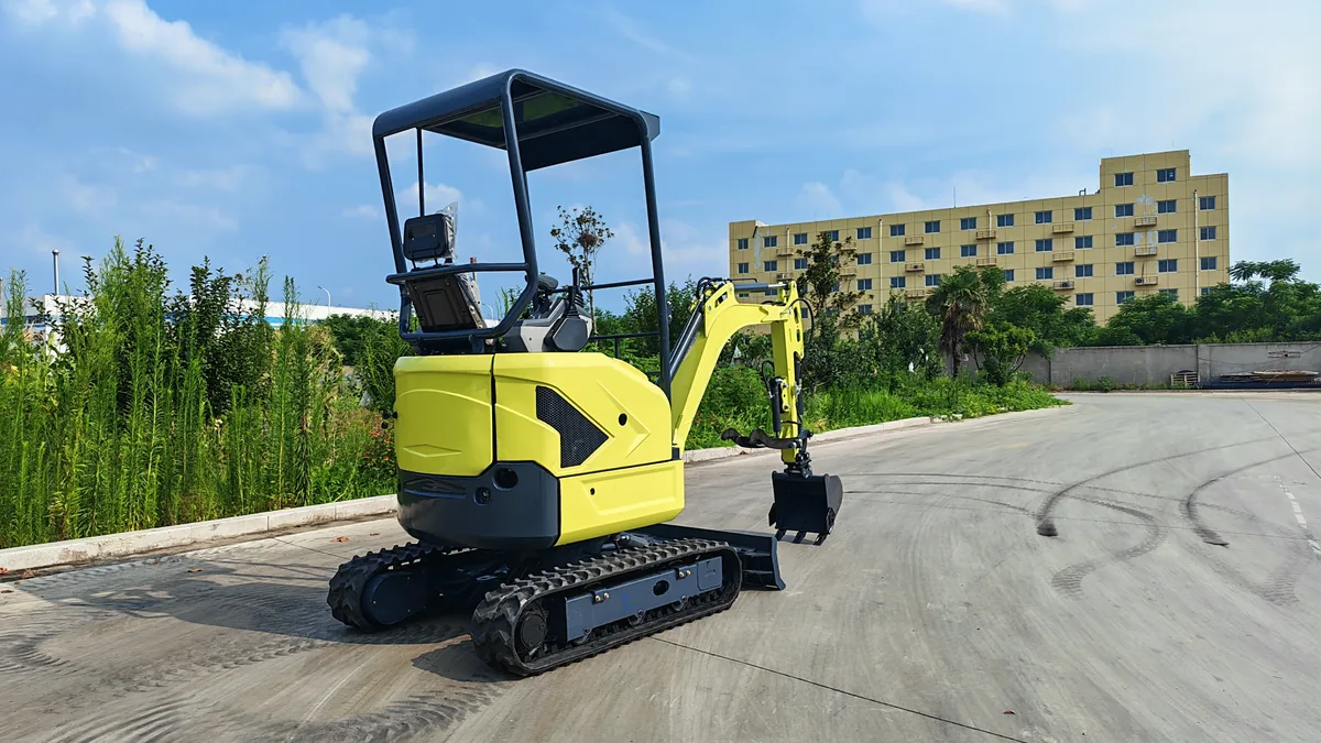 KORVA T20 two ton compact excavator front angle