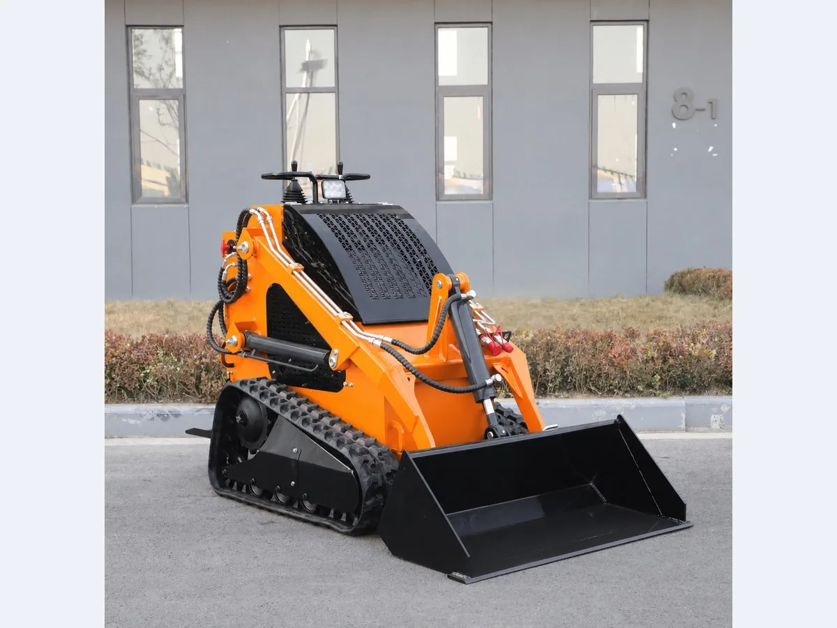 Orange customized KORVA T360 tracked mini skid steer loader for construction sites