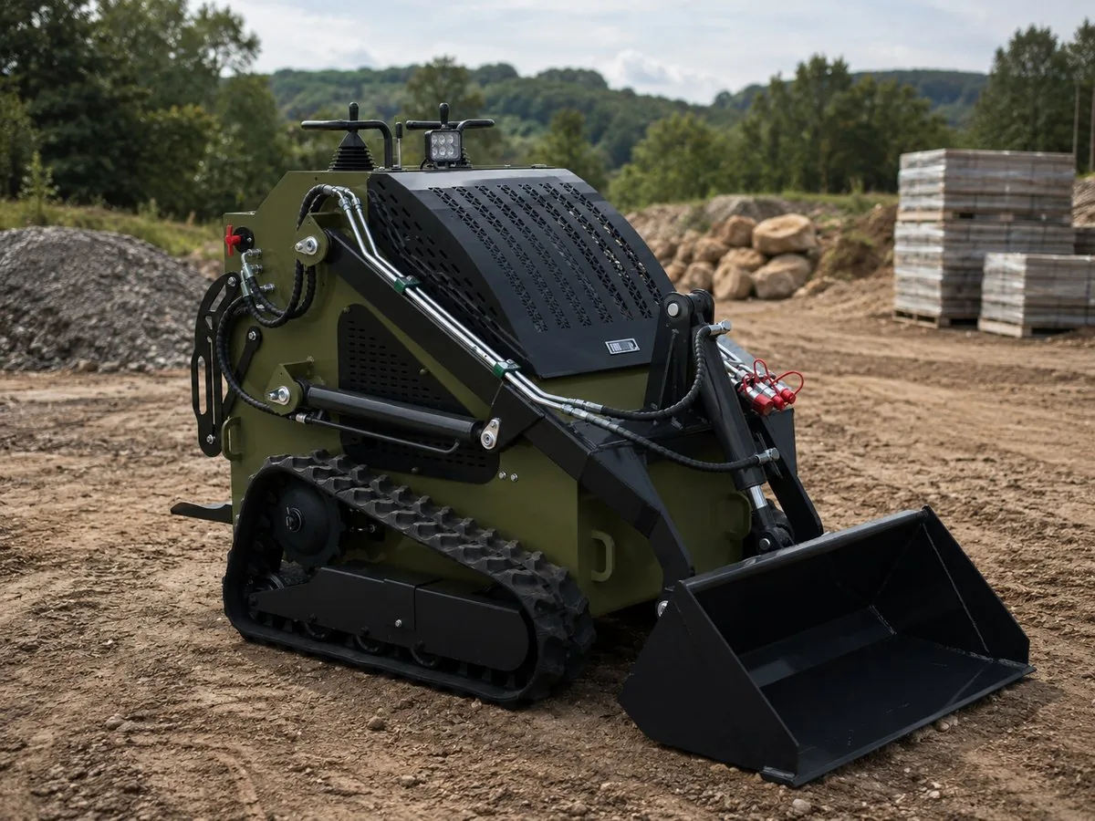 Green customized KORVA T460 tracked mini skid steer loader for farm material handling
