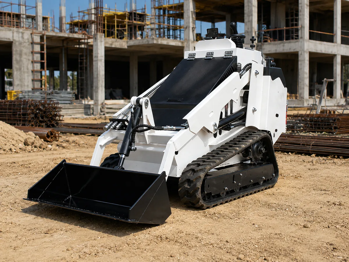 White customized KORVA T750 tracked mini skid steer loader for OEM branding