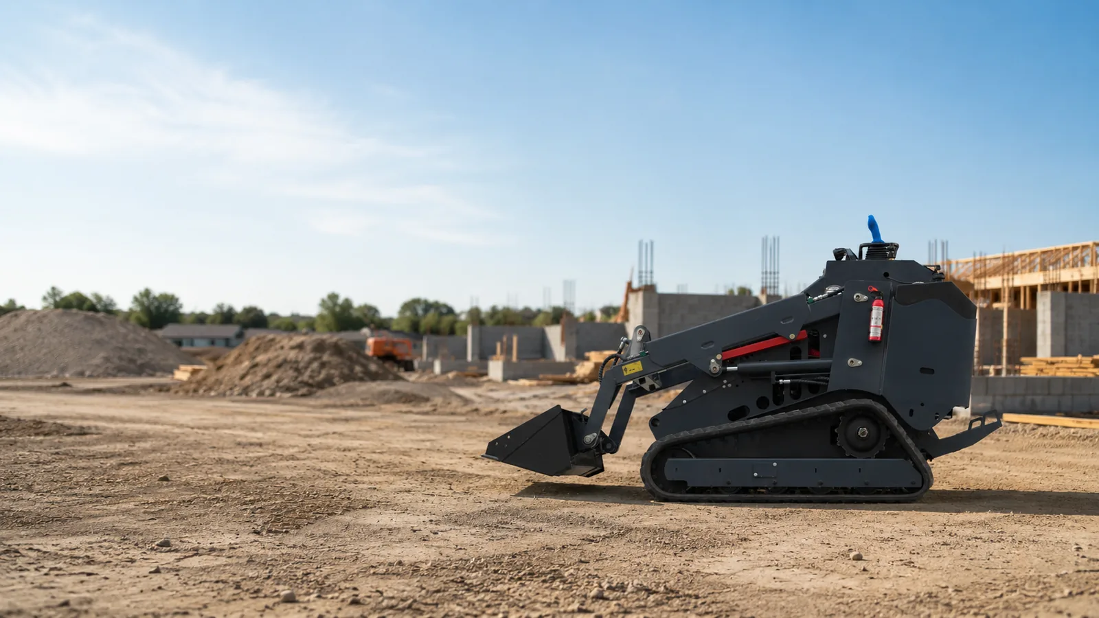 KORVA T750 tracked mini skid steer loader with bucket