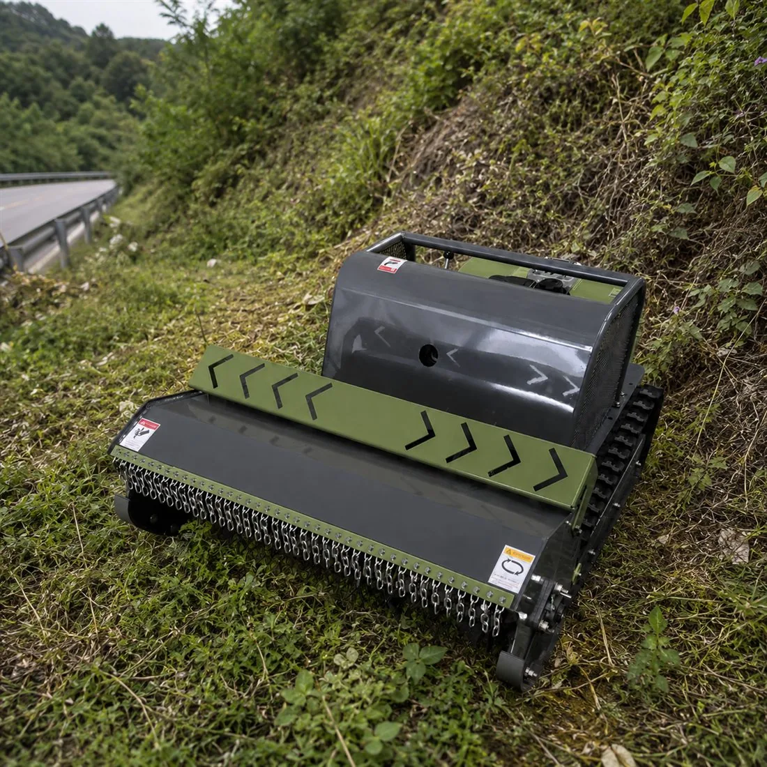 Green OEM SH-LB remote control slope mower for roadside vegetation maintenance