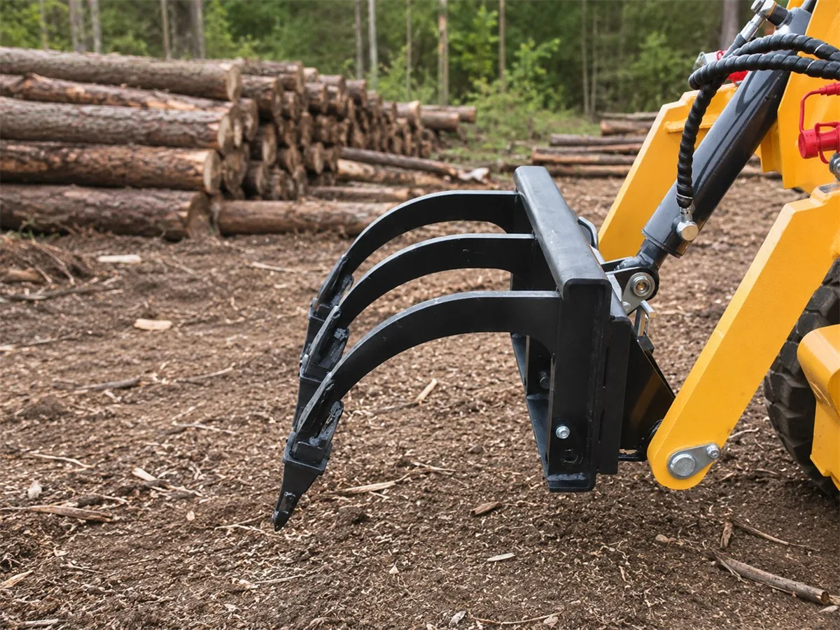 Mini skid steer soil ripper attachment for loosening compacted ground